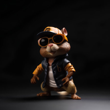 A studio shot of a Cute Little Rat Lego minifigure. Lego is extremely popular worldwide with children and collectors.の素材