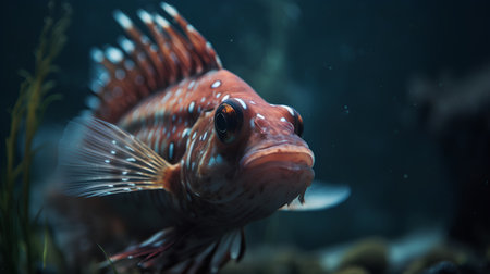 Close-up of a scarlet firefish (Lionfish)の素材
