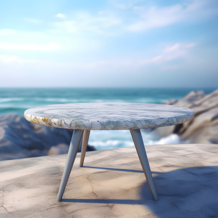 Table Top And Blur Nature of the Background 3D Renderの素材