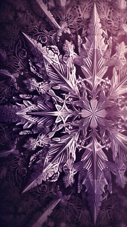 Snowflakes on a purple background. Christmas and New Year concept.の素材
