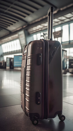 Suitcases in the airport. Travel concept. Toned.の素材