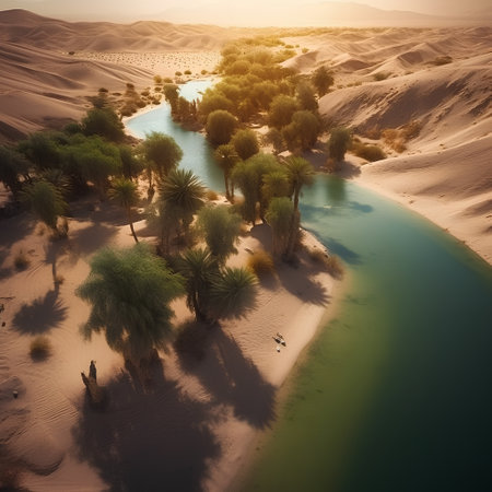 Beautiful view of the river in the middle of the desert.の素材