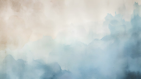 Abstract watercolor painted background. Blue and beige colors. Texture.の素材