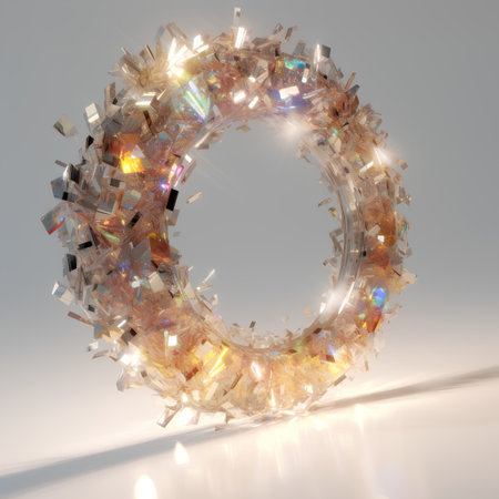 Diamond letter O on a light background. 3D rendering. Computer digital drawing.の素材