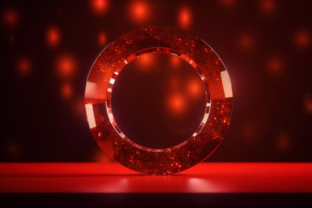 Abstract red background with glowing ring. Vector illustration. Eps 10.の素材