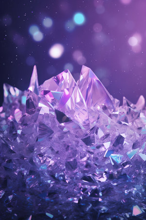 Purple crystal background. 3d rendering, 3d illustration.の素材