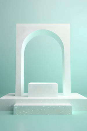 Abstract scene podium mockup. Award ceremony concept. 3d renderの素材