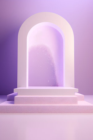 Abstract scene podium mockup. Award ceremony concept. 3d renderの素材