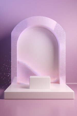 3d abstract background. Minimal scene with geometrical forms and podiums. Vector illustration.の素材