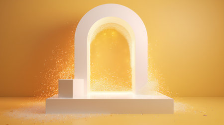 Abstract background with podium for product presentation. 3d vector illustration.の素材