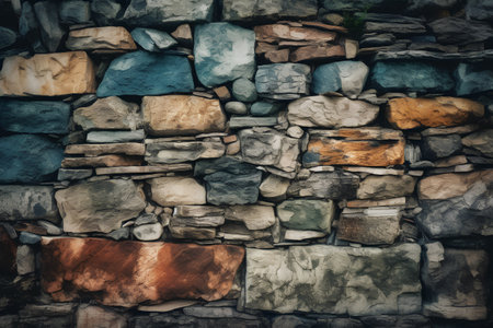 Background of stone wall texture or rock wall pattern for interior or exterior design.の素材