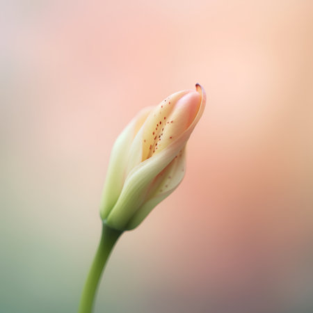 Beautiful lily flower on blurred background, soft focus, close upの素材