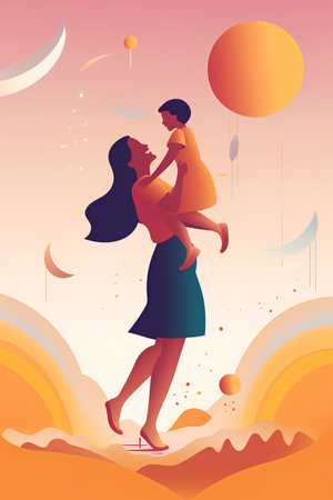Couple in love dancing tango at sunset. Vector illustration.の素材