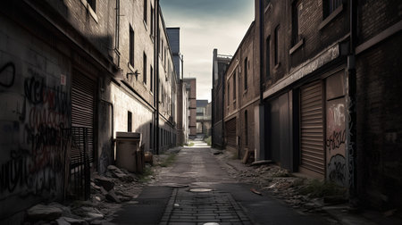 Abandoned street in New York City, United States of America.の素材