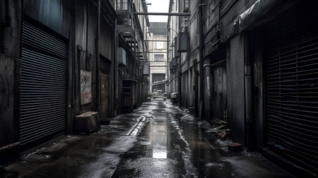 Abandoned street in the old town of Shanghai, China.の素材