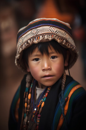 Portrait of an unidentified Hmong boy in Sapa, Vietnamの素材