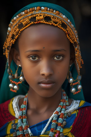 Portrait of an unidentified Ethiopian girlの素材
