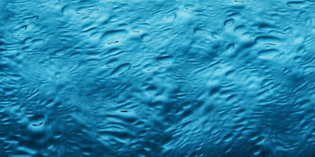Water drops on blue background. Close-up image. Abstract texture.の素材