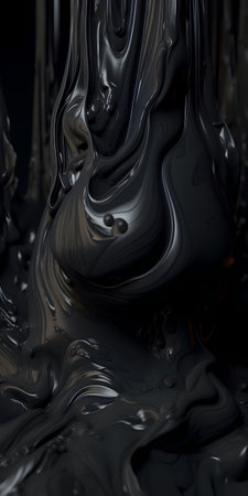 Black liquid with some smooth lines in it (3d render)の素材