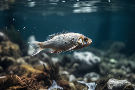 Tropical fish swimming in the aquarium. Underwater world.の素材