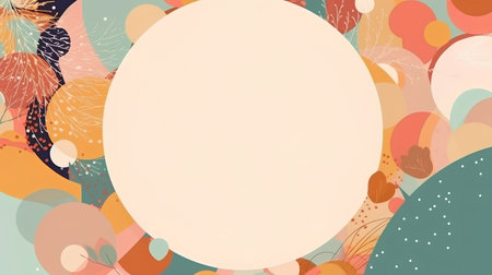 Autumn background with leaves and circles. Vector illustration for your designの素材