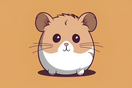 Hamster vector illustration. Cute hamster cartoon character. Funny hamsterの素材