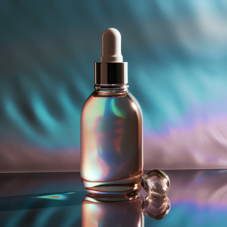 Cosmetic glass dropper bottle with pipette. 3d illustrationの素材