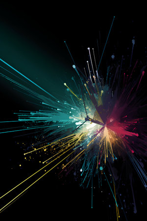 Abstract colorful explosion on black background. Vector illustration. Eps 10.の素材