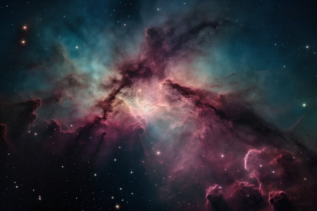 Star field in space a nebulae and a gas congestion.の素材