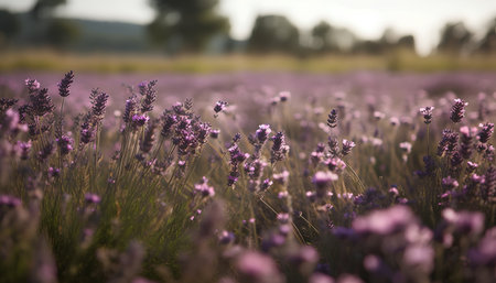 Lavender field at sunset in summer. Provence, Franceの素材