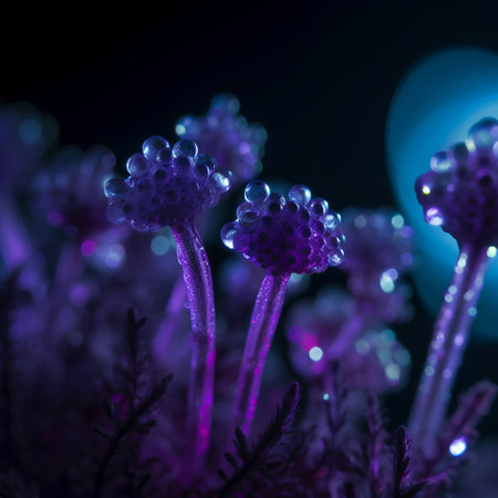Microscopic view of virus cells, 3D rendering. Computer digital drawing.の素材