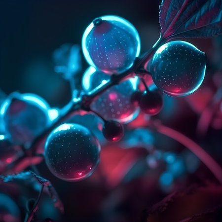 christmas tree branch with blue and pink christmas balls close upの素材