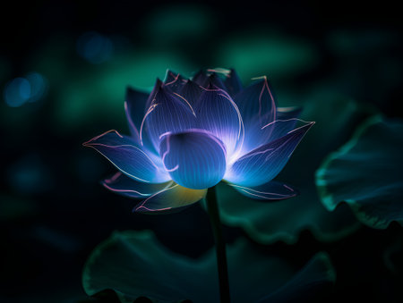 Lotus flower blooming in the pond with green leaf background.の素材