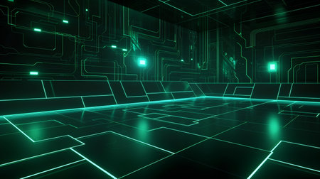 Futuristic Technology Background. 3d Render Illustration Design.の素材