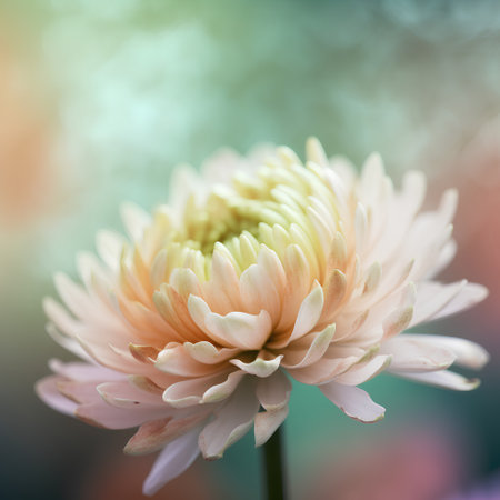 Beautiful chrysanthemum flower in soft color and blur styleの素材