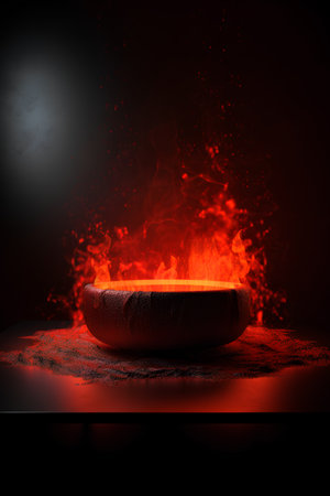 Burning fire on a black background. 3d rendering, illustration.の素材