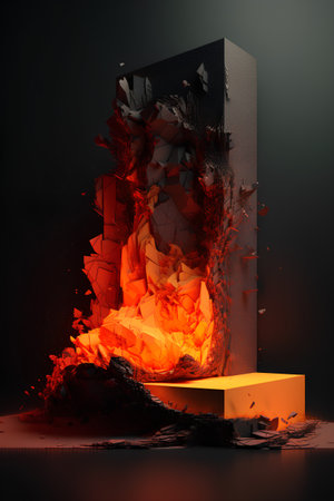 Abstract background with geometric shapes. 3d render illustration, 3d illustration.の素材