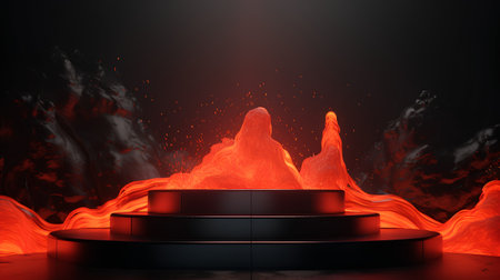Abstract scene podium for mock up presentation and product design, 3d renderの素材