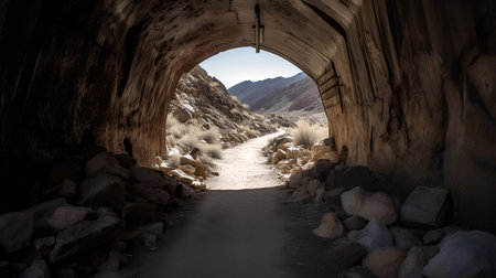 Tunnel in Death Valley National Park, California, USA.の素材
