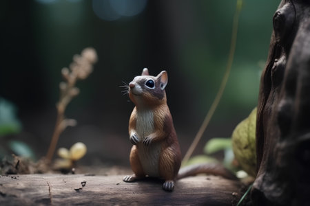 Squirrel in the forest, Thailand. Selective focus on animal.の素材