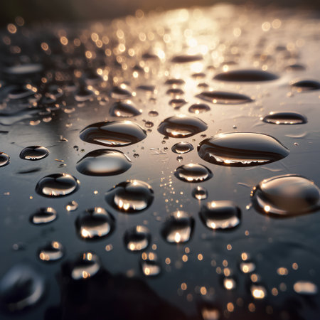Water drops on the surface of the car after rain. Abstract background.の素材