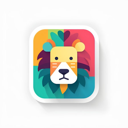 lion head flat icon. animal vector illustration, eps 10の素材