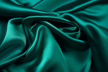 Smooth elegant green silk or satin luxury cloth texture can use as abstract background. Luxurious background designの素材