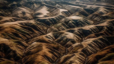 Landscape of mountains in Zabriskie Point, Death Valley National Park, California, USAの素材