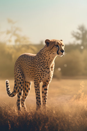 Cheetah in the Okavango Delta - Moremi National Park in Botswanaの素材