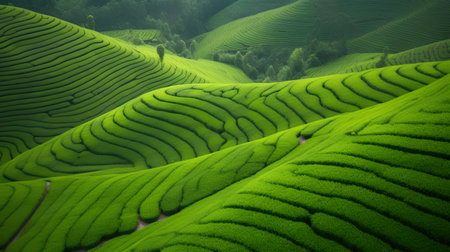Tea Plantation in the Cameron Highlands, Malaysia  It is one of the most popular tourist attractions in Malaysiaの素材