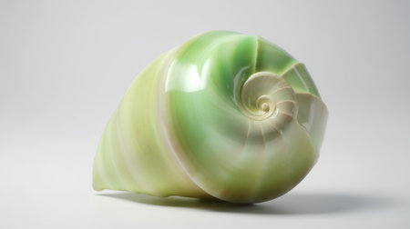 Seashell on a white background. 3d render illustration.の素材