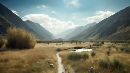 Himalayan landscape, Himalayas, Ladakh, Indiaの素材