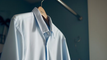 Clothes on hanger in dressing room, 3d rendering.の素材