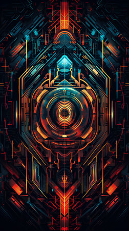 Abstract technology concept background, circuit board. 3d rendering digital illustrationの素材